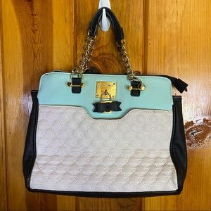 Betsey Johnson Heart Swag 3 Compartment Satchel Bag